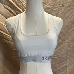 Under Armour White and Gray Sports Bra with Racerback